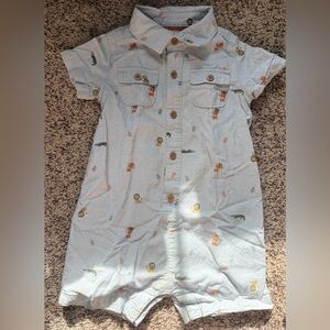 Kids Animal Print Button-Up Romper Size 18 Months